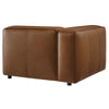 Modway Auren Vegan Leather Left Modular Armchair in Coffee - Faux Leather Left Arm Facing Sectional Chair - Mid Century Modern Single Sofa