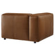 Modway Auren Vegan Leather Left Modular Armchair in Coffee - Faux Leather Left Arm Facing Sectional Chair - Mid Century Modern Single Sofa