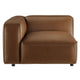 Modway Auren Vegan Leather Left Modular Armchair in Coffee - Faux Leather Left Arm Facing Sectional Chair - Mid Century Modern Single Sofa