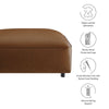 Modway Auren Vegan Leather Ottoman in Coffee - Large Square Faux Leather Foot Rest - Oversized Ottoman Seat for Living Room Apartment Loft