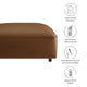 Modway Auren Vegan Leather Ottoman in Coffee - Large Square Faux Leather Foot Rest - Oversized Ottoman Seat for Living Room Apartment Loft