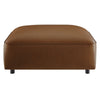 Modway Auren Vegan Leather Ottoman in Coffee - Large Square Faux Leather Foot Rest - Oversized Ottoman Seat for Living Room Apartment Loft