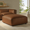 Modway Auren Vegan Leather Ottoman in Coffee - Large Square Faux Leather Foot Rest - Oversized Ottoman Seat for Living Room, Apartment, Loft