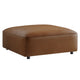 Modway Auren Vegan Leather Ottoman in Coffee - Large Square Faux Leather Foot Rest - Oversized Ottoman Seat for Living Room, Apartment, Loft