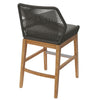 Modway Wellspring Outdoor Patio Teak Wood Counter Stool in Gray Graphite - 24 Inch Patio Counter Height Stool with Cushion Woven Seat