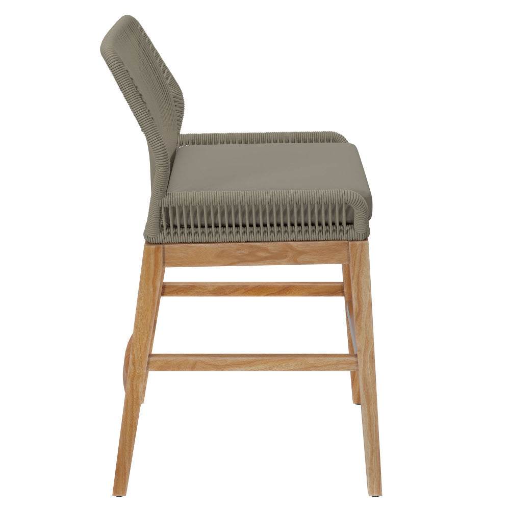 Wellspring Outdoor Patio Teak and Rope Counter Stool by Modway