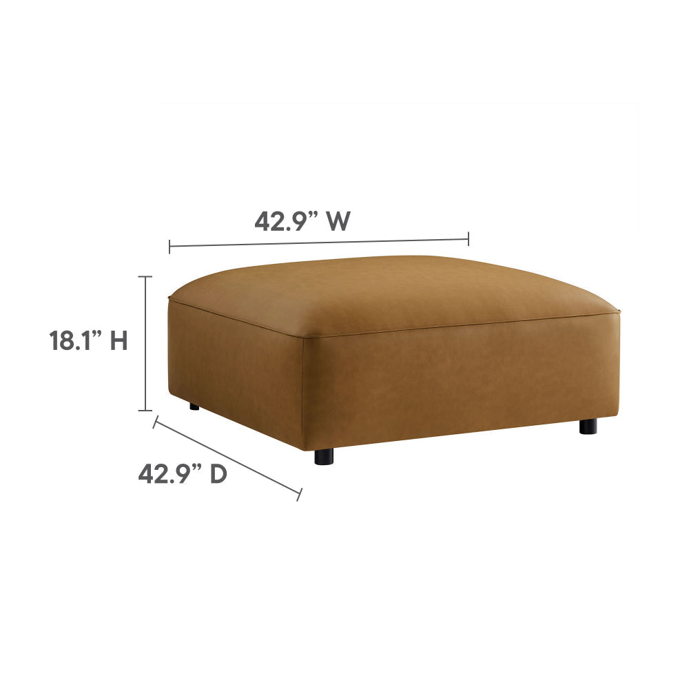 Auren 3-Piece Upholstered Vegan Leather Modular Loveseat with Ottoman by Modway MDY-EEI-7130-CAM