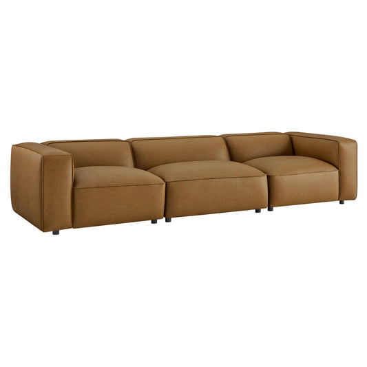 Auren 3-Piece Upholstered Vegan Leather Modular Sofa by Modway