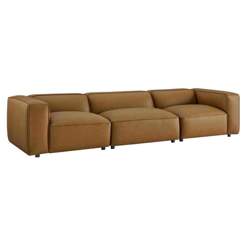 Auren 3-Piece Upholstered Vegan Leather Modular Sofa by Modway