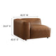Modway Auren Vegan Leather 3 Piece Modular Sofa in Coffee - Faux Leather 3 Seater Couch - Comfy Mid Century Modern PU Leather Sofa