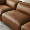 Modway Auren Vegan Leather 3 Piece Modular Sofa in Coffee - Faux Leather 3 Seater Couch - Comfy Mid Century Modern PU Leather Sofa
