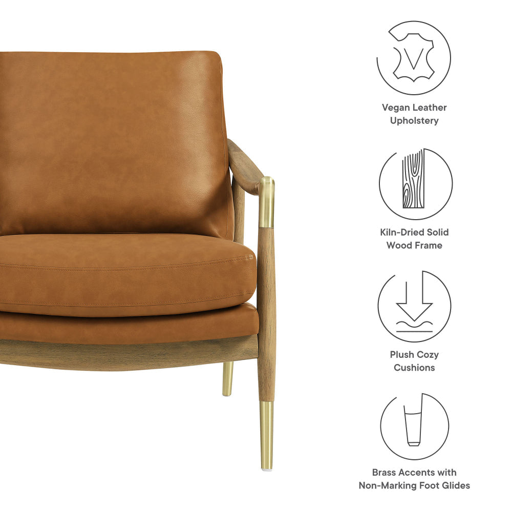 Langford Vegan Leather Accent Armchair by Modway MDY-EEI-7138-TAN-WAL