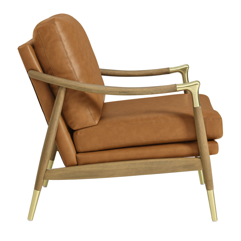 Langford Vegan Leather Accent Armchair by Modway MDY-EEI-7138-TAN-WAL