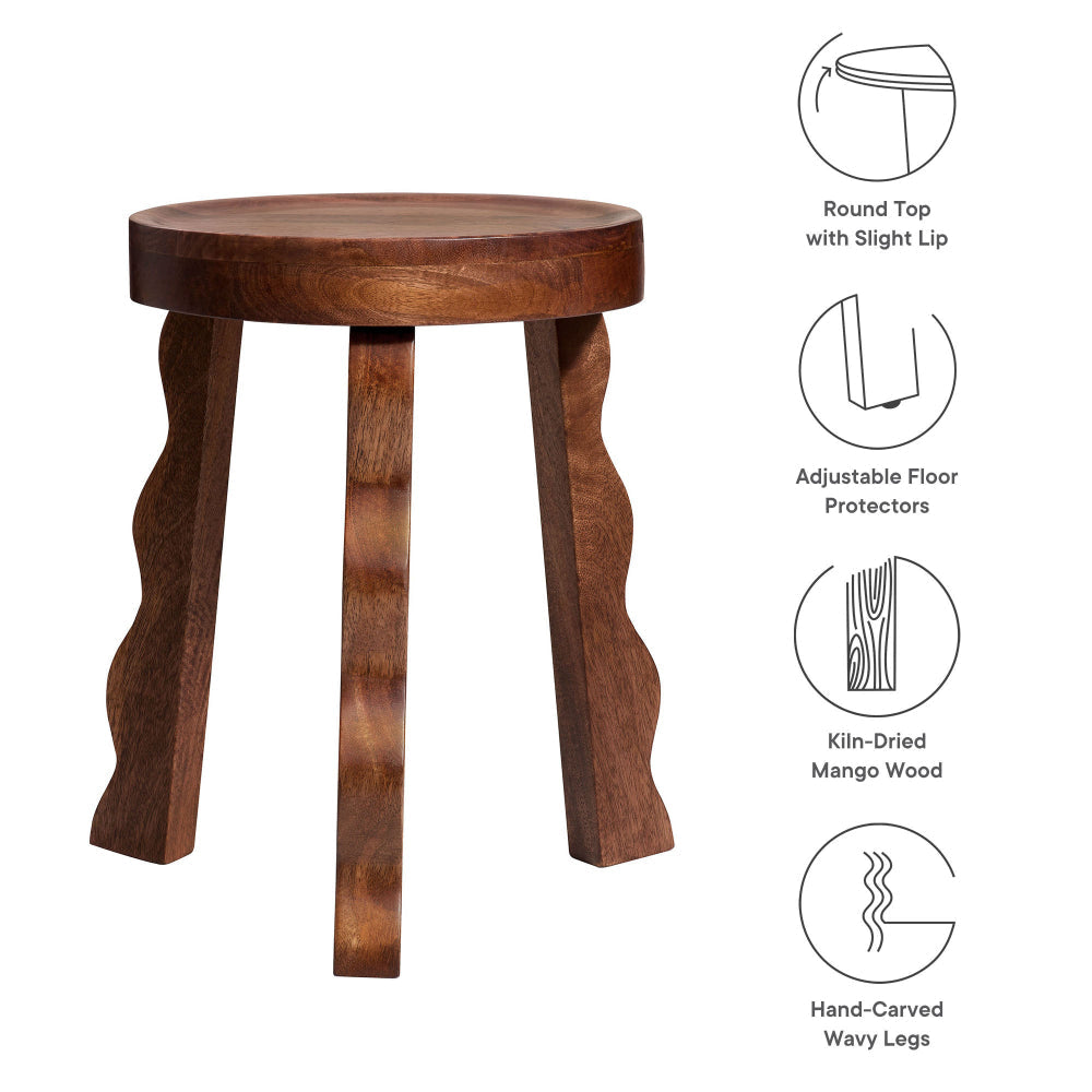 Sorrel Carved Wood Stool by Modway MDY-EEI-7140-WAL