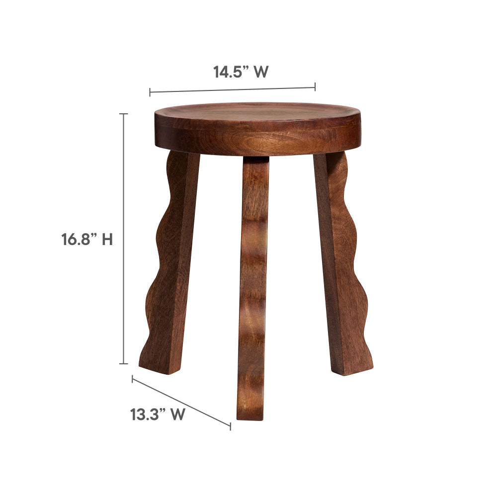 Sorrel Carved Wood Stool by Modway MDY-EEI-7140-WAL