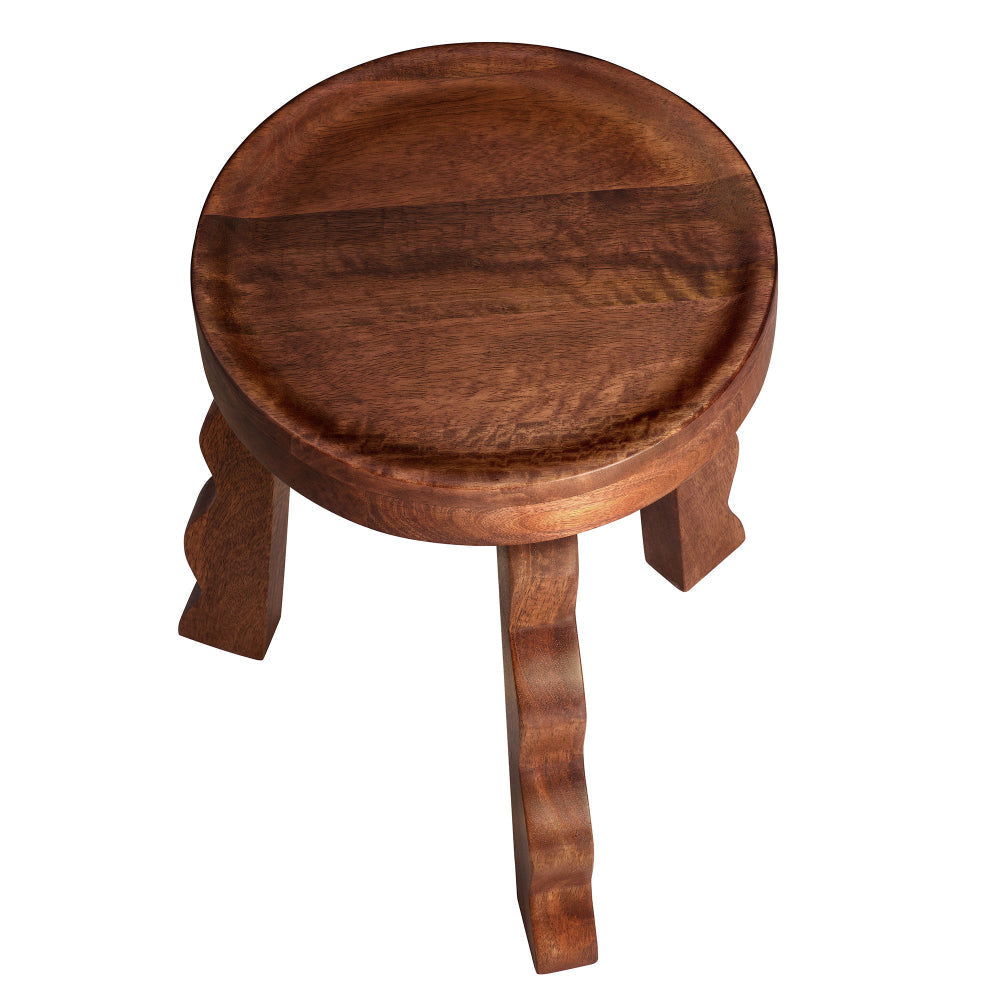 Sorrel Carved Wood Stool by Modway MDY-EEI-7140-WAL