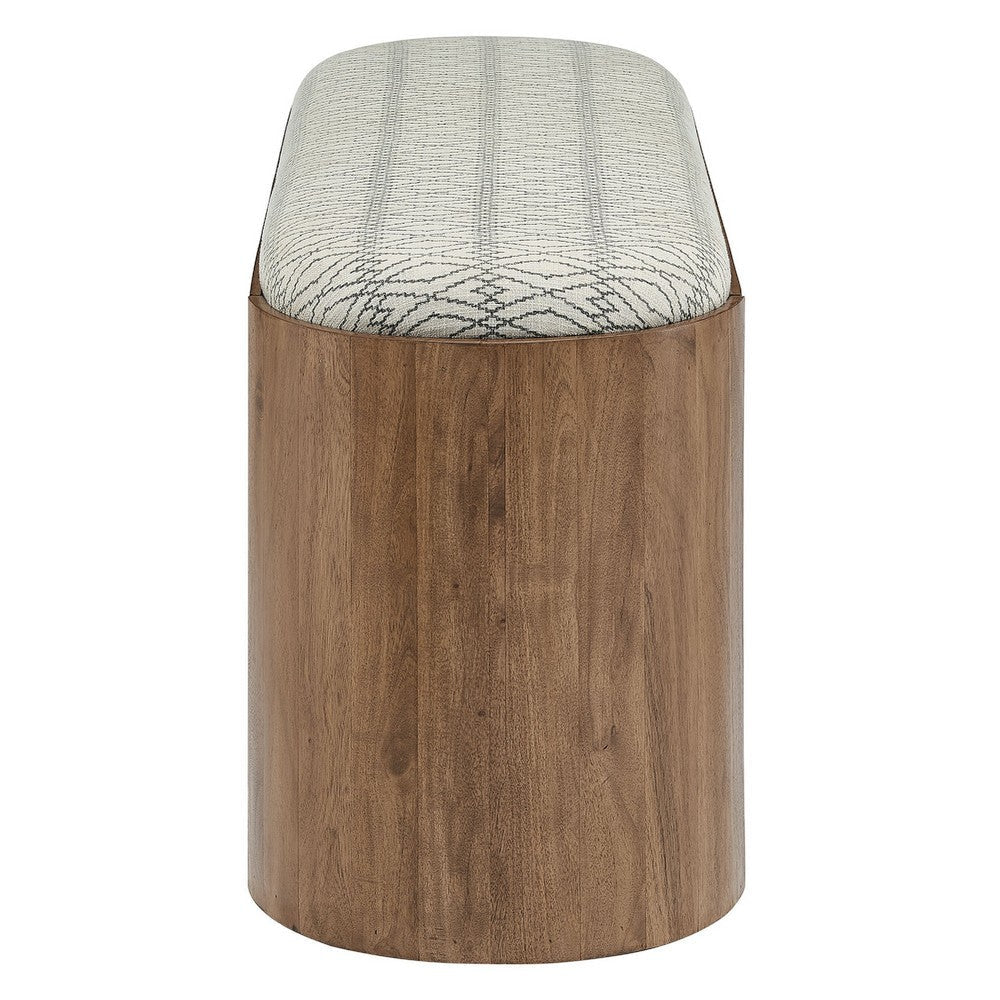 Modway Ashby 45’’ Geometric Upholstered Bench Natural Geometric MDY-EEI-7142-NAT-GEO