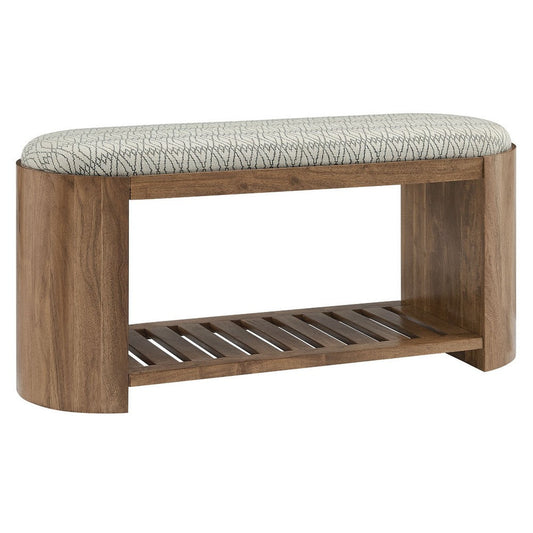 Modway Ashby 45" Geometric Upholstered Bench Natural Geometric