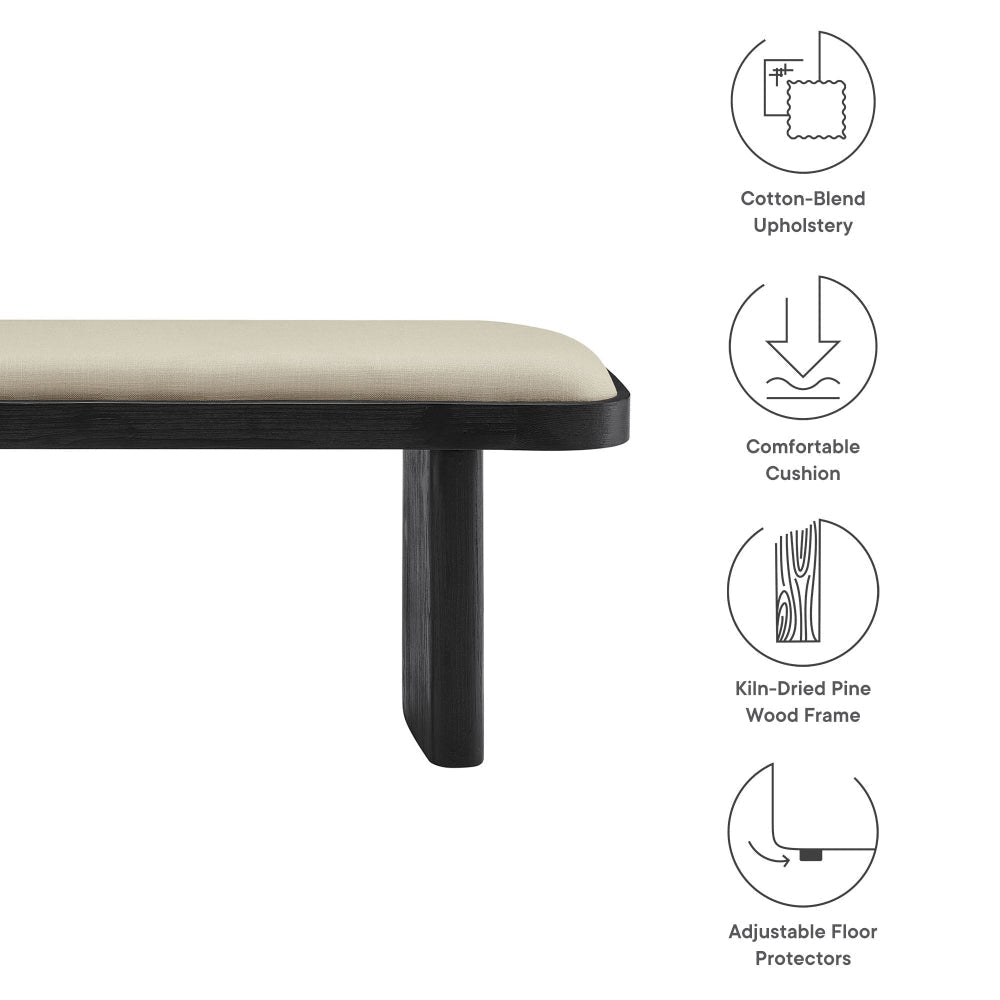 Iver 43’’ Upholstered Wood Accent Bench by Modway MDY-EEI-7143-BLK-FLX