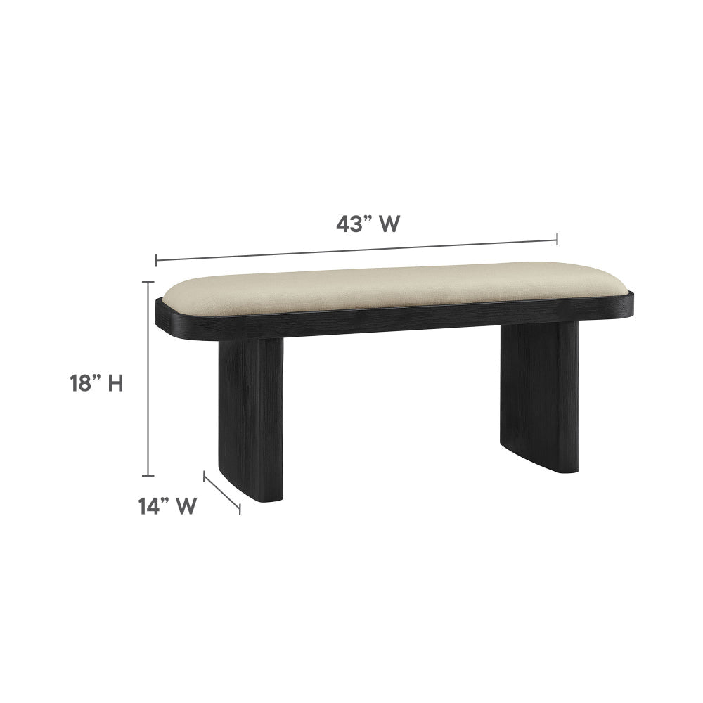 Iver 43’’ Upholstered Wood Accent Bench by Modway MDY-EEI-7143-BLK-FLX