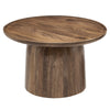 Modway Holloway 30 Inch Round Mango Wood Coffee Table in Walnut – Contemporary Circle Drum for Living Room – Mid-Century Modern Table