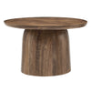 Modway Holloway 30 Inch Round Mango Wood Coffee Table in Walnut – Contemporary Circle Drum for Living Room – Mid-Century Modern Table with Solid Tabletop