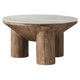 Ellison 33" Round Wood Coffee Table With Marble Top by Modway