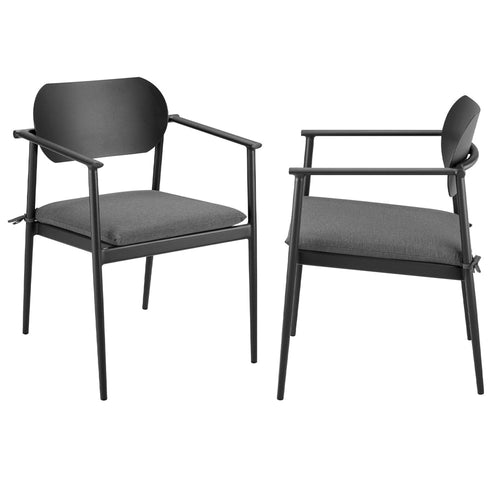 Aeris Stackable Outdoor Patio Aluminum Dining Armchair Set of 2 by Modway