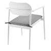 Modway Aeris Outdoor Aluminum Dining Chairs Set of 2 in White