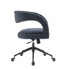 Modway Pinnacle Upholstered Office Chair in Slate Blue Slub Weave Fabric – Adjustable Height Barrel Office Armchair with Rolling Wheels –