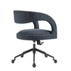 Modway Pinnacle Upholstered Office Chair in Slate Blue Slub Weave Fabric – Adjustable Height Barrel Office Armchair with Rolling Wheels –