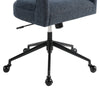 Modway Pinnacle Upholstered Office Chair in Slate Blue Slub Weave Fabric – Adjustable Height Barrel Office Armchair with Rolling Wheels –