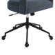 Modway Pinnacle Upholstered Office Chair in Slate Blue Slub Weave Fabric – Adjustable Height Barrel Office Armchair with Rolling Wheels –
