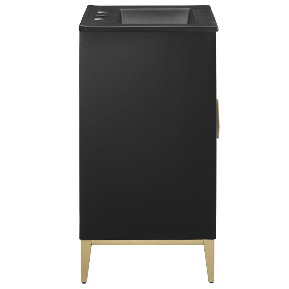 Modway Beau 24 Inch Wood Bathroom Vanity Cabinet in Black Black MDY-EEI-7160-BLK-BLK