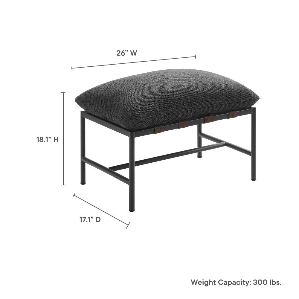 Raya Outdoor Patio Boucle Ottoman by Modway