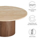 Kioni Round Travertine Coffee Table by Modway MDY-EEI-7170-WAL-TRV