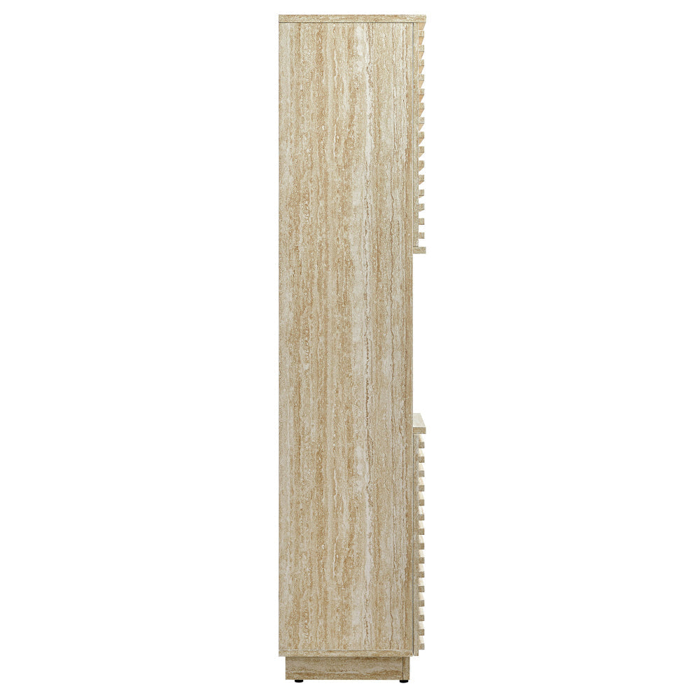 Render Tall Narrow Faux Travertine Linen Storage Cabinet by Modway MDY-EEI-7178-TRA
