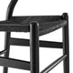 Modway Amish Wood Rope Dining Room Chair in Black Black - 29 Inch Tall Solid Elm Wood Accent Armchair - Mid Century Modern Open Back