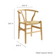 Modway Amish Wood Rope Dining Room Chair in Natural - 29 Inch Tall Solid Elm Wood Accent Armchair - Mid Century Modern Open Back Kitchen
