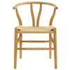 Modway Amish Wood Rope Dining Room Chair in Natural - 29 Inch Tall Solid Elm Wood Accent Armchair - Mid Century Modern Open Back Kitchen