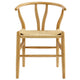 Modway Amish Wood Rope Dining Room Chair in Natural - 29 Inch Tall Solid Elm Wood Accent Armchair - Mid Century Modern Open Back Kitchen
