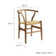 Modway Amish Wood Rope Dining Room Chair in Walnut - 29 Inch Tall Solid Elm Wood Accent Armchair - Mid Century Modern Open Back Kitchen