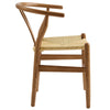 Modway Amish Wood Rope Dining Room Chair in Walnut - 29 Inch Tall Solid Elm Wood Accent Armchair - Mid Century Modern Open Back Kitchen