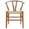 Modway Amish Wood Rope Dining Room Chair in Walnut - 29 Inch Tall Solid Elm Wood Accent Armchair - Mid Century Modern Open Back Kitchen