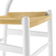Modway Amish Wood Rope Dining Room Chair in White - 29 Inch Tall Solid Elm Wood Accent Armchair - Mid Century Modern Open Back Kitchen