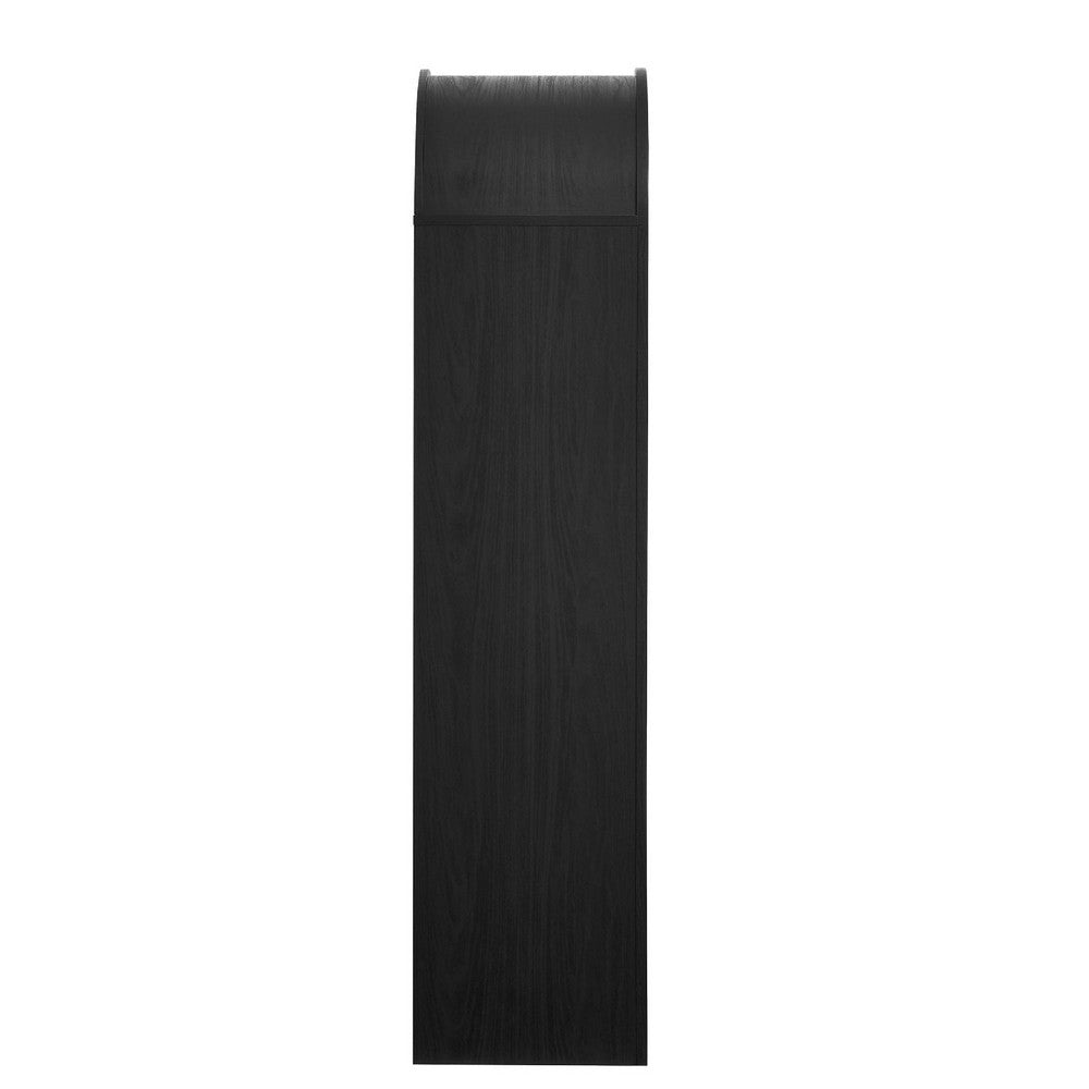 Modway Evie Arched Narrow Bookcase Display Cabinet Black MDY-EEI-7201-BLK-OAK