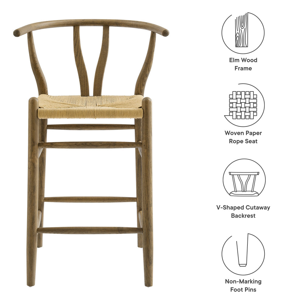 Amish Wood Counter Stool by Modway MDY-EEI-7206-GRY