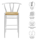 Modway Amish Wood Rope Bar Height Stool in White - 29 Inch Seat Height Mid Century Modern Retro Stool - Solid Elm Wood Pub Stool with Woven