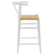 Modway Amish Wood Rope Bar Height Stool in White - 29 Inch Seat Height Mid Century Modern Retro Stool - Solid Elm Wood Pub Stool with Woven