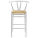 Modway Amish Wood Rope Bar Height Stool in White - 29 Inch Seat Height Mid Century Modern Retro Stool - Solid Elm Wood Pub Stool with Woven